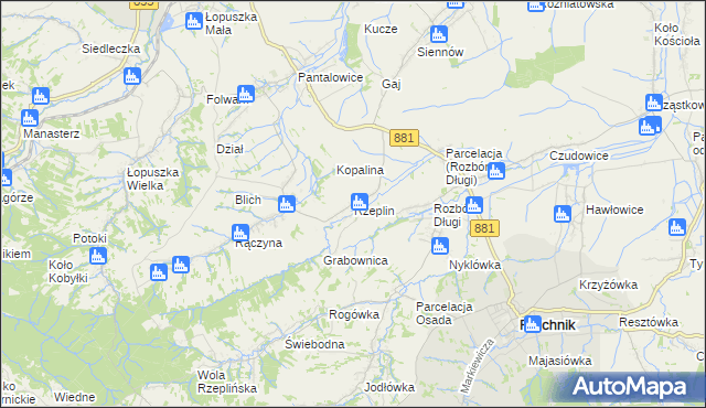 mapa Rzeplin gmina Pruchnik, Rzeplin gmina Pruchnik na mapie Targeo