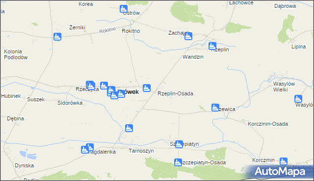 mapa Rzeplin-Osada, Rzeplin-Osada na mapie Targeo