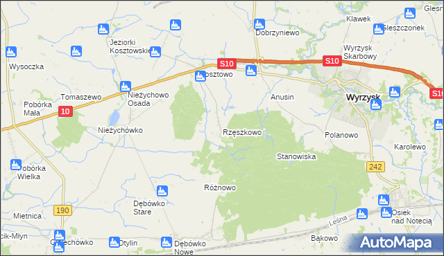 mapa Rzęszkowo, Rzęszkowo na mapie Targeo