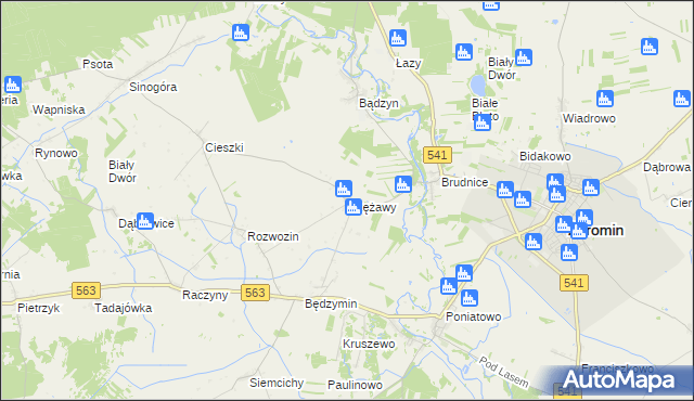 mapa Rzężawy gmina Żuromin, Rzężawy gmina Żuromin na mapie Targeo