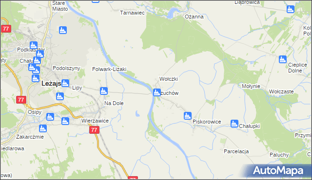 mapa Rzuchów gmina Leżajsk, Rzuchów gmina Leżajsk na mapie Targeo