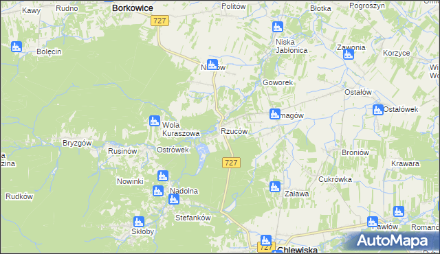 mapa Rzuców, Rzuców na mapie Targeo