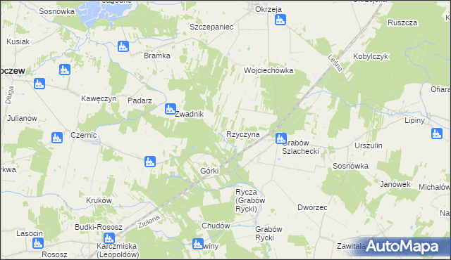 mapa Rzyczyna, Rzyczyna na mapie Targeo