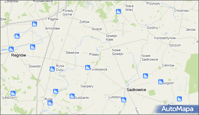 mapa Rzymiec gmina Sadkowice, Rzymiec gmina Sadkowice na mapie Targeo