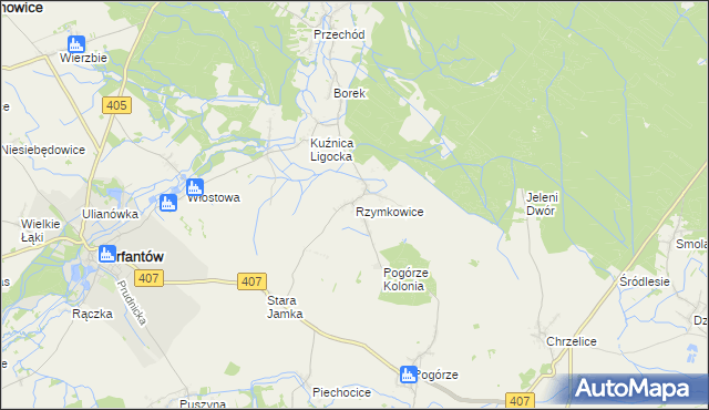 mapa Rzymkowice, Rzymkowice na mapie Targeo