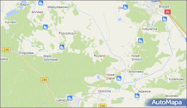 mapa Rzywno, Rzywno na mapie Targeo