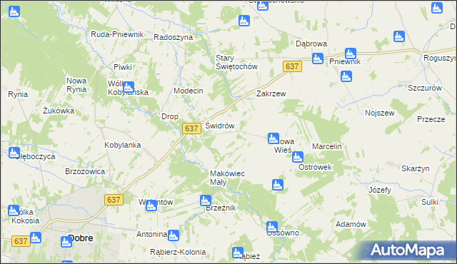 mapa Sąchocin, Sąchocin na mapie Targeo