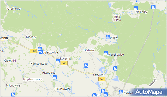 mapa Sadków gmina Dobroszyce, Sadków gmina Dobroszyce na mapie Targeo