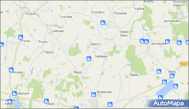 mapa Sadławki, Sadławki na mapie Targeo