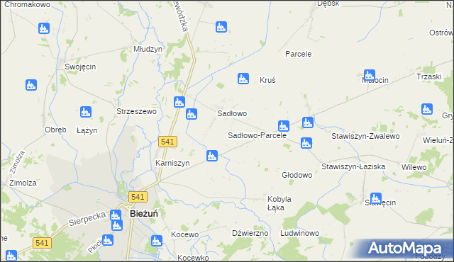 mapa Sadłowo-Parcele, Sadłowo-Parcele na mapie Targeo