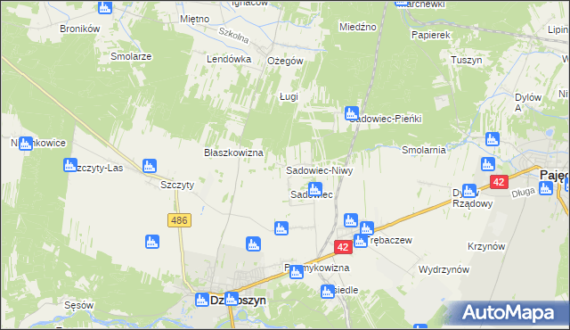 mapa Sadowiec-Niwy, Sadowiec-Niwy na mapie Targeo