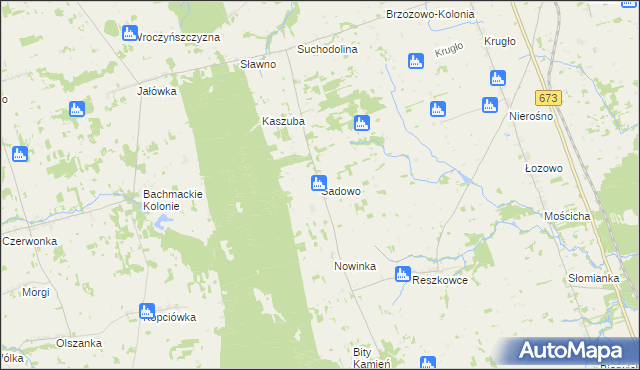 mapa Sadowo gmina Dąbrowa Białostocka, Sadowo gmina Dąbrowa Białostocka na mapie Targeo