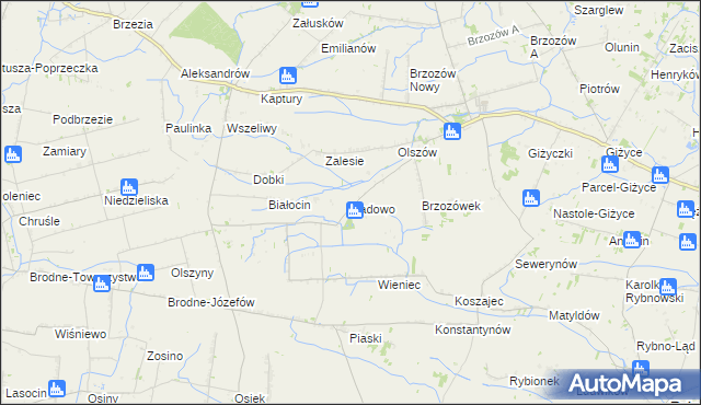 mapa Sadowo gmina Iłów, Sadowo gmina Iłów na mapie Targeo