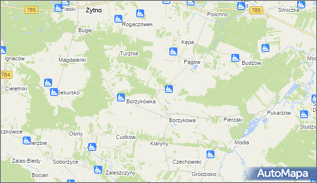 mapa Sady gmina Żytno, Sady gmina Żytno na mapie Targeo