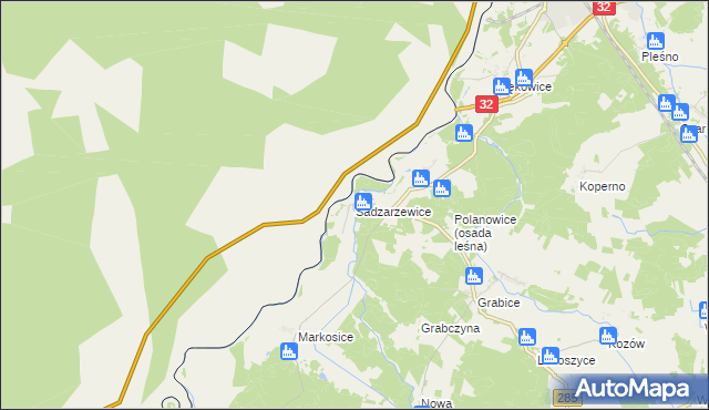 mapa Sadzarzewice, Sadzarzewice na mapie Targeo