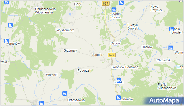 mapa Sągole, Sągole na mapie Targeo