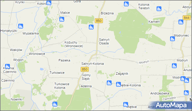 mapa Sahryń, Sahryń na mapie Targeo