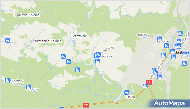 mapa Samborsko, Samborsko na mapie Targeo