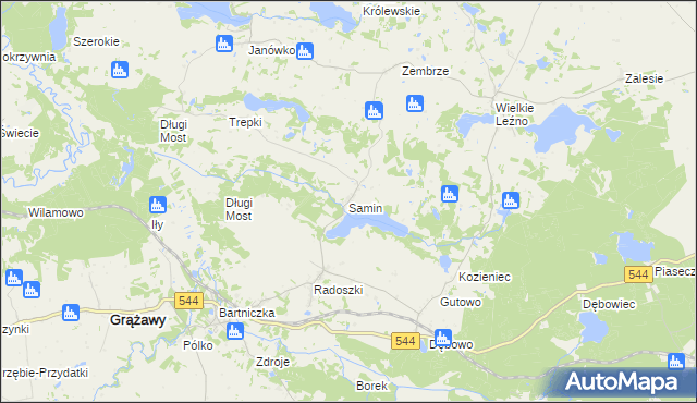 mapa Samin gmina Bartniczka, Samin gmina Bartniczka na mapie Targeo