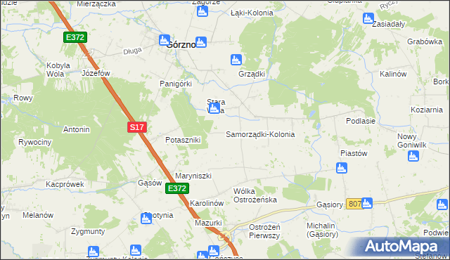 mapa Samorządki-Kolonia, Samorządki-Kolonia na mapie Targeo