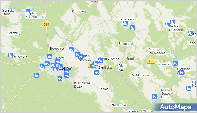 mapa Samsonówka, Samsonówka na mapie Targeo