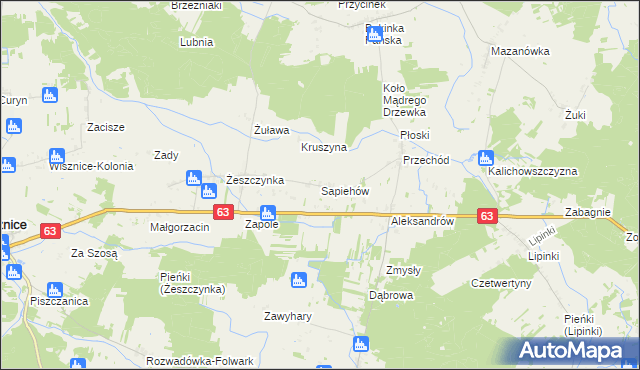 mapa Sapiehów, Sapiehów na mapie Targeo