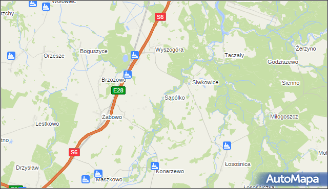 mapa Sąpólko, Sąpólko na mapie Targeo