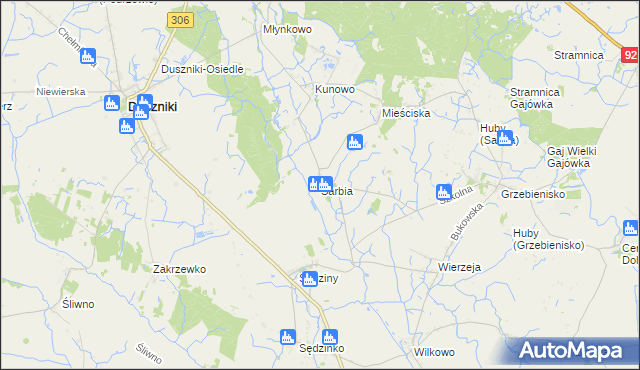 mapa Sarbia gmina Duszniki, Sarbia gmina Duszniki na mapie Targeo