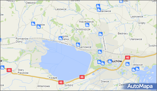 mapa Sarnowice, Sarnowice na mapie Targeo