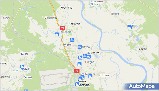 mapa Sarzyna, Sarzyna na mapie Targeo