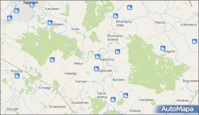 mapa Sątoczno gmina Korsze, Sątoczno gmina Korsze na mapie Targeo