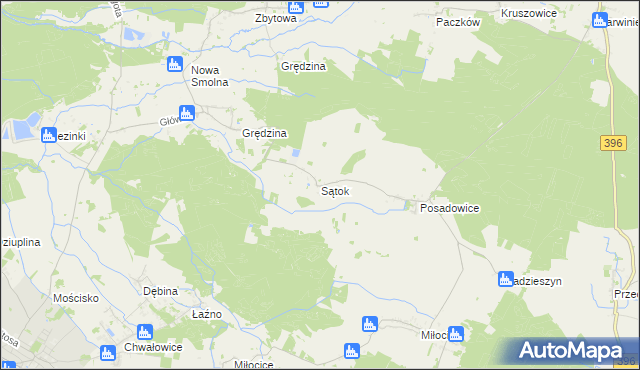 mapa Sątok, Sątok na mapie Targeo