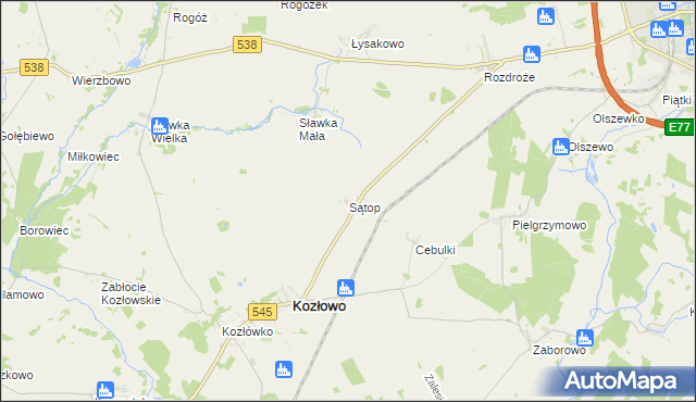 mapa Sątop, Sątop na mapie Targeo