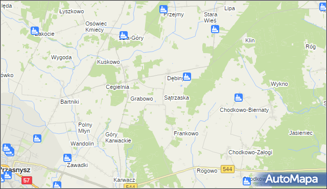 mapa Sątrzaska, Sątrzaska na mapie Targeo