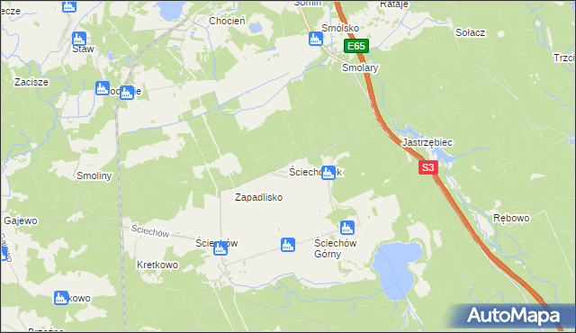 mapa Ściechówek, Ściechówek na mapie Targeo