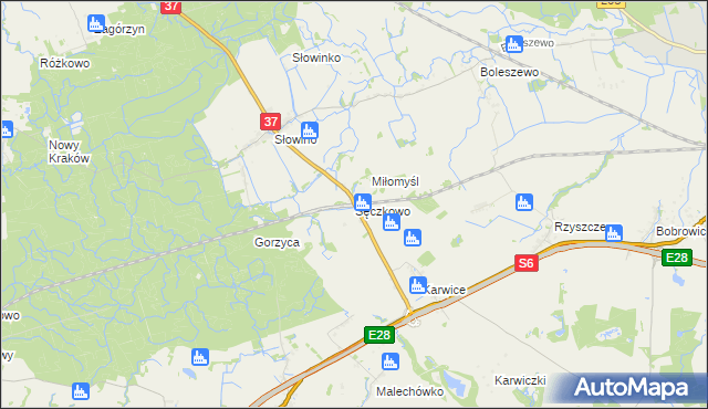 mapa Sęczkowo gmina Malechowo, Sęczkowo gmina Malechowo na mapie Targeo