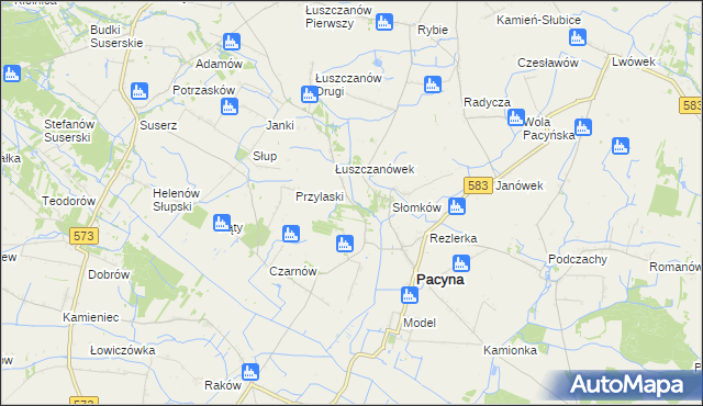 mapa Sejkowice, Sejkowice na mapie Targeo