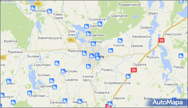 mapa Sejny, Sejny na mapie Targeo