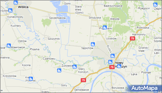 mapa Sępichów, Sępichów na mapie Targeo