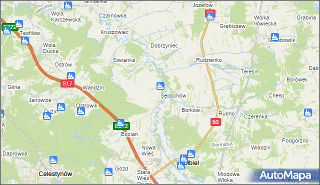 mapa Sępochów, Sępochów na mapie Targeo