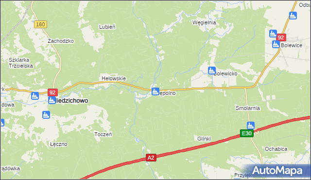 mapa Sępolno gmina Miedzichowo, Sępolno gmina Miedzichowo na mapie Targeo