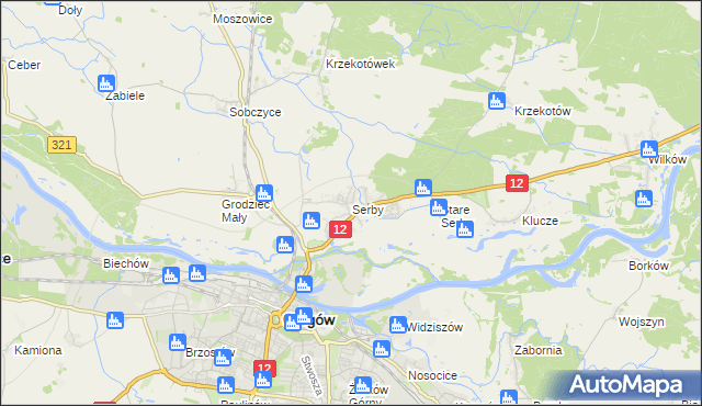 mapa Serby, Serby na mapie Targeo