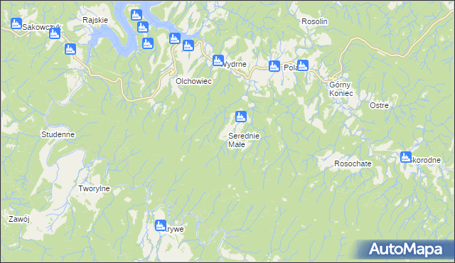 mapa Serednie Małe, Serednie Małe na mapie Targeo