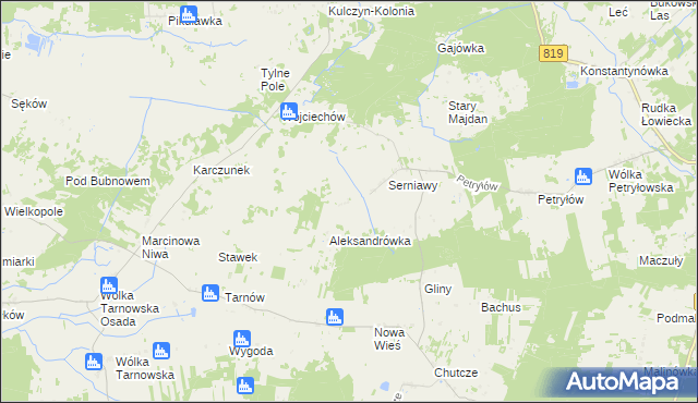 mapa Serniawy-Kolonia, Serniawy-Kolonia na mapie Targeo