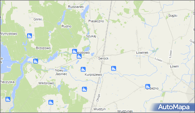 mapa Serock gmina Pruszcz, Serock gmina Pruszcz na mapie Targeo