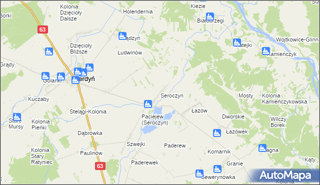 mapa Seroczyn gmina Sterdyń, Seroczyn gmina Sterdyń na mapie Targeo