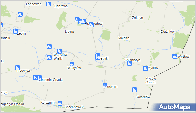 mapa Setniki, Setniki na mapie Targeo