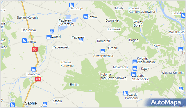 mapa Sewerynówka gmina Sterdyń, Sewerynówka gmina Sterdyń na mapie Targeo