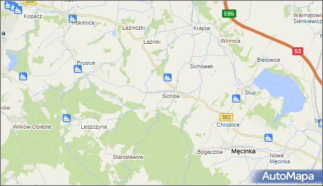 mapa Sichów, Sichów na mapie Targeo