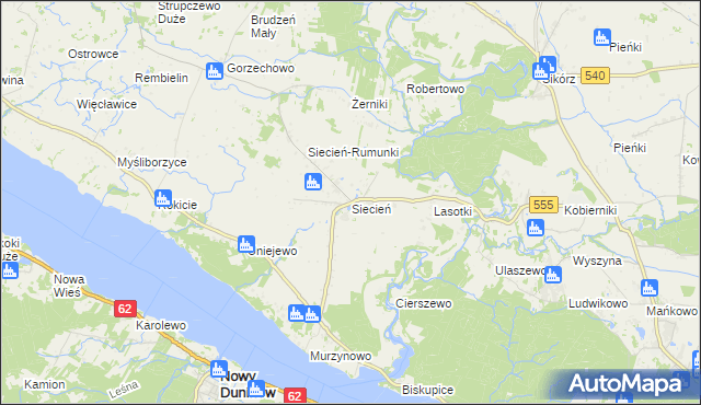 mapa Siecień, Siecień na mapie Targeo